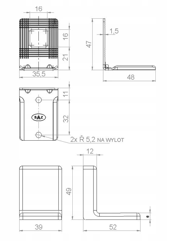 ZAWIESZKA MEBLOWA SŁOWACKA BIAŁA Kod producenta sk-biała