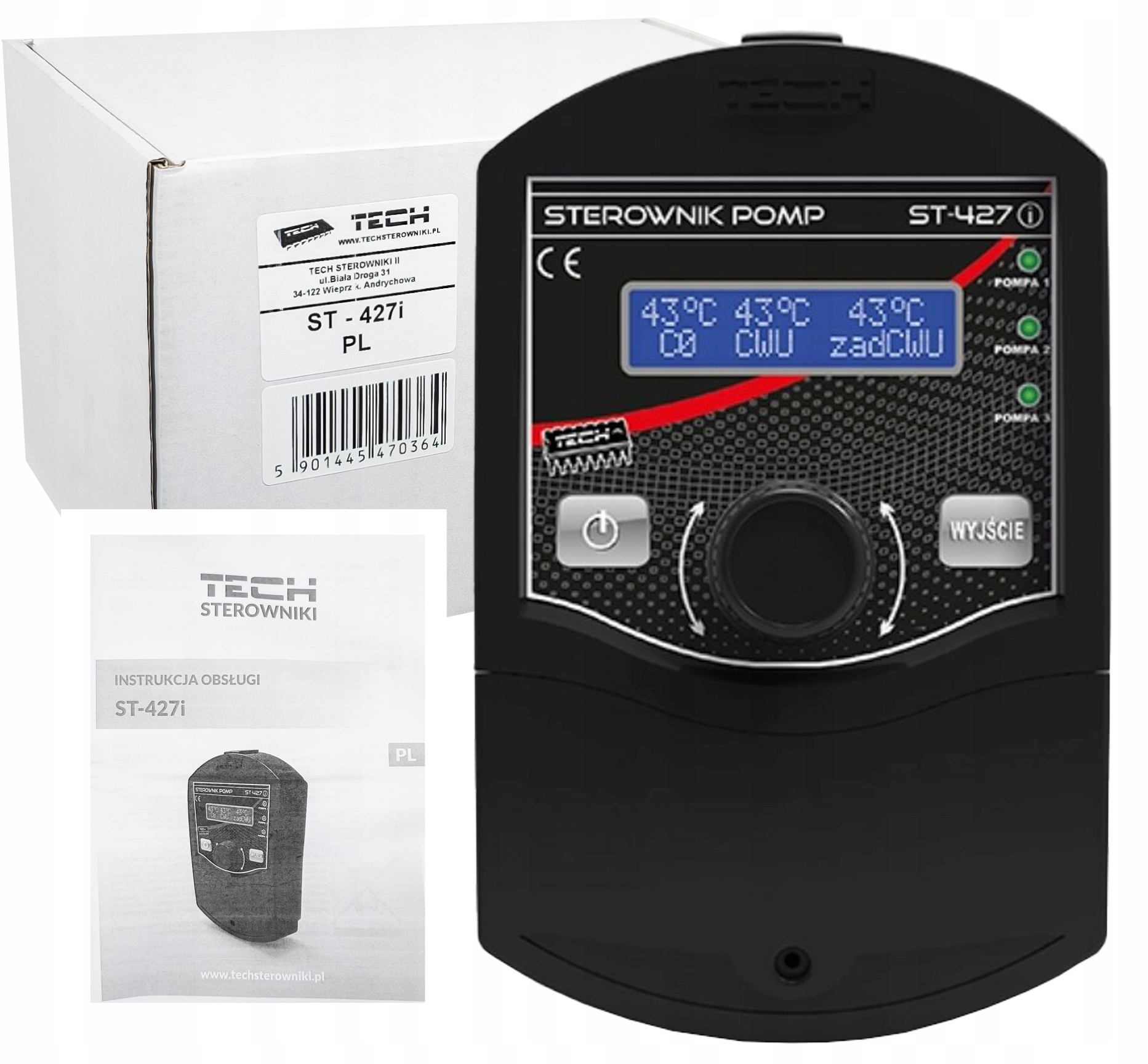 Sterownik Regulator Do 3 Pomp Co Centralnego Ogrzewania ST-427i WG.14.0131
