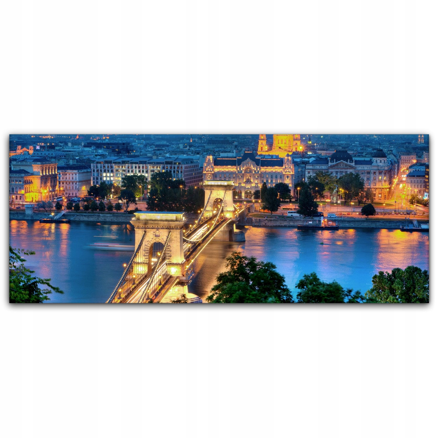 

foto-obraz na płótnie 125x50 Budapeszt Miasto Noc