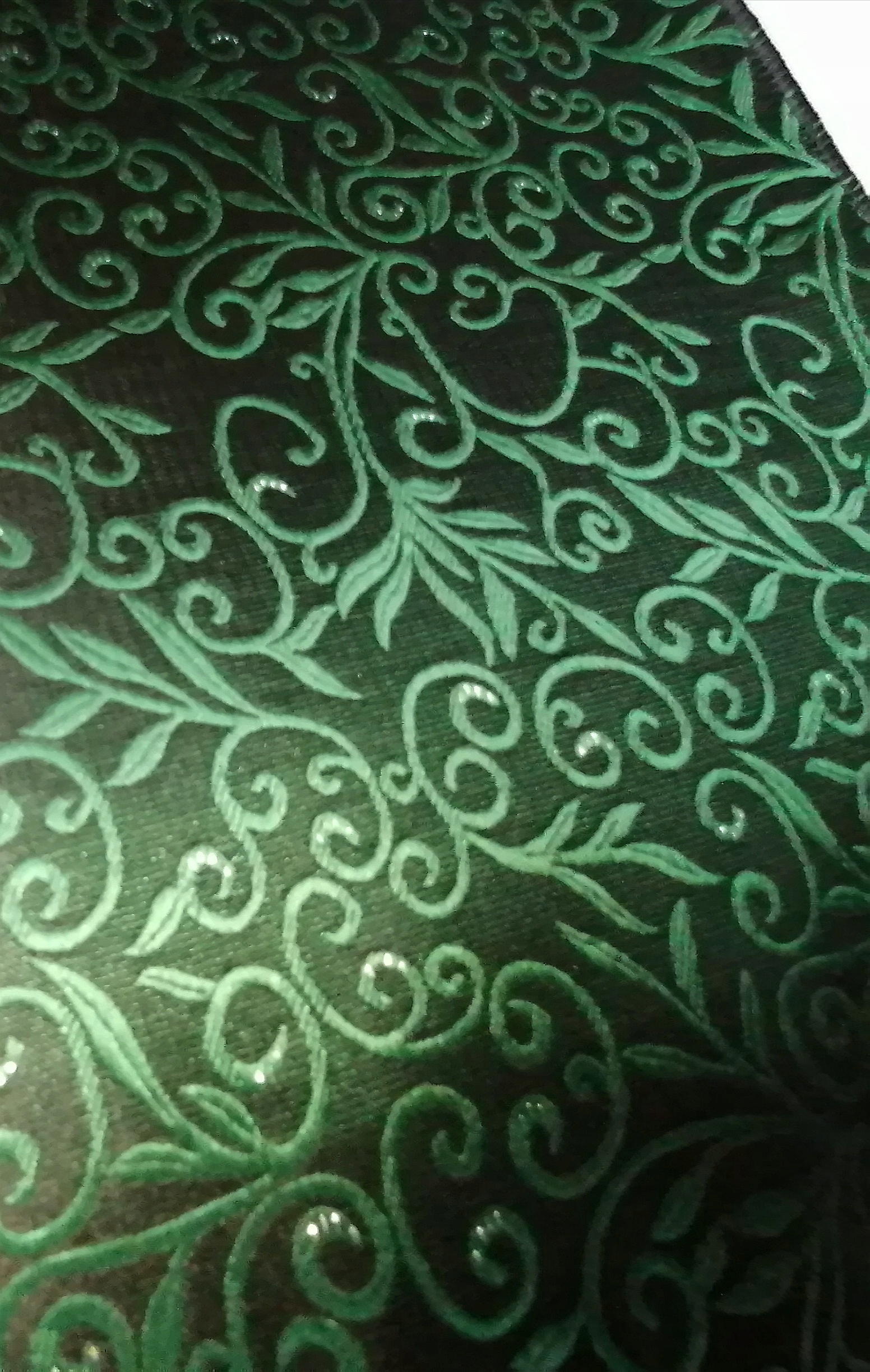 Нагрудный платок бутоньерка жаккардовый зеленый Wys24h узор доминирующий микс конструкций