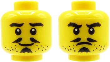 

Lego głowa główka figurki męska, wąsik, bródka