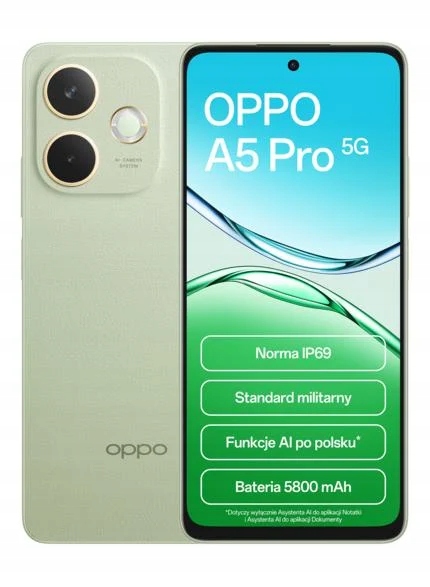Smartfon OPPO A5 Pro 5G 8/256GB NFC Dual SIM zielona Olive Green