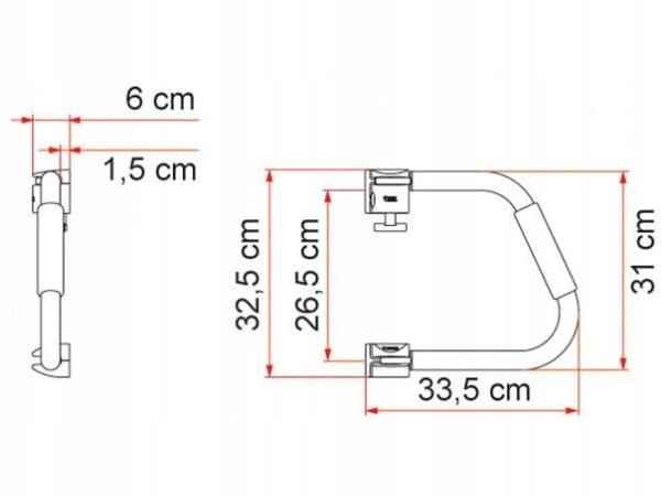 250/522 - Поручень замок безопасности 31 Белый Fiamma TurismusPL