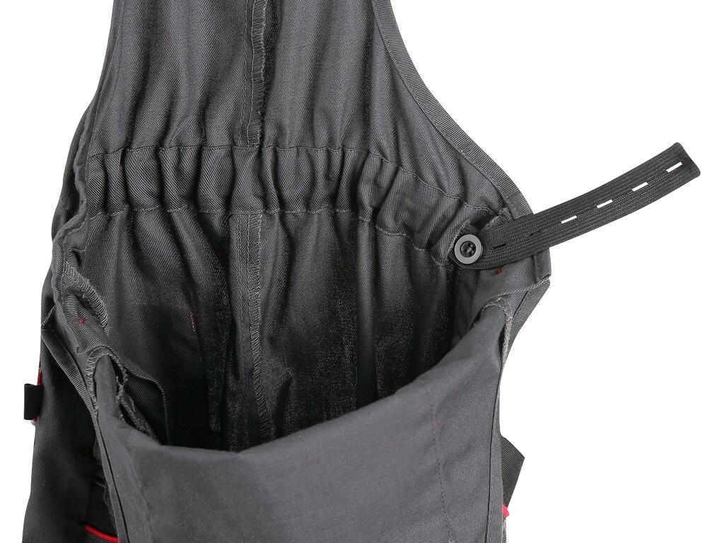 SPODNIE DZIECIĘCE OGRODNICZKI szaroczerwone 120 cm Materiał dominujący poliester