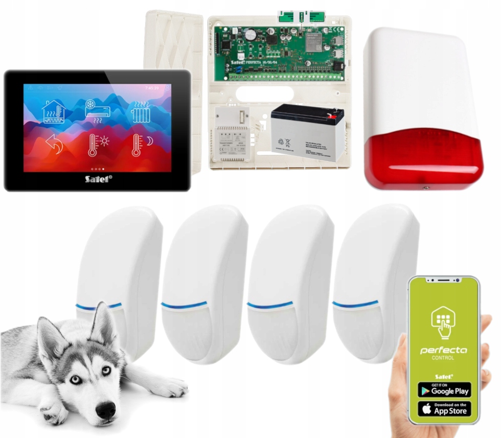 Alarm Satel Perfecta 64 M Antena Lte Syrena 4 Czujki Bingo Plus TSH2-B