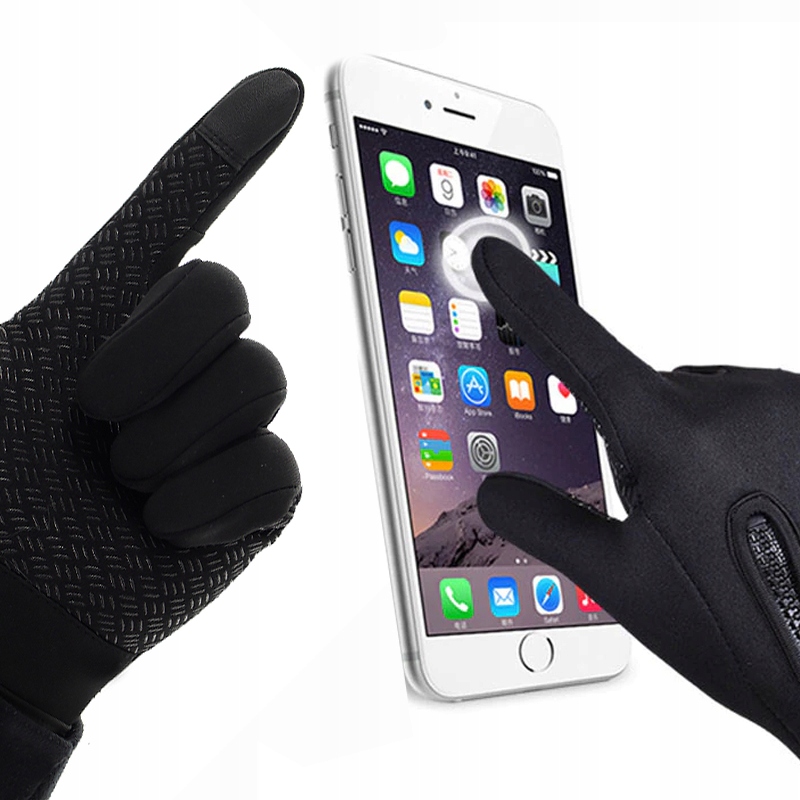 DOTYKOWE RĘKAWICE BIEGANIE ROWER MOTOR HULAJNOGA M Materiał dominujący neopren