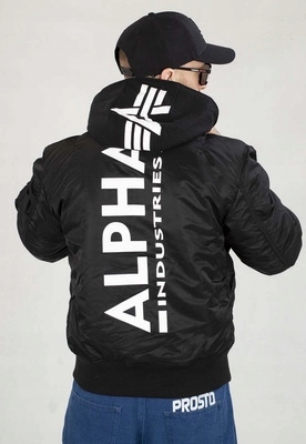 Zimní bunda Alpha Industries MA-1 Zh Back Print 128113 černo-bílá