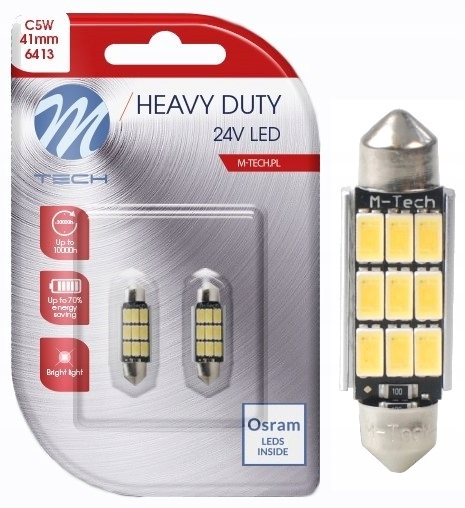 

Żarówka C5W Led Osram M-tech 41mm 24V Canbus Biała