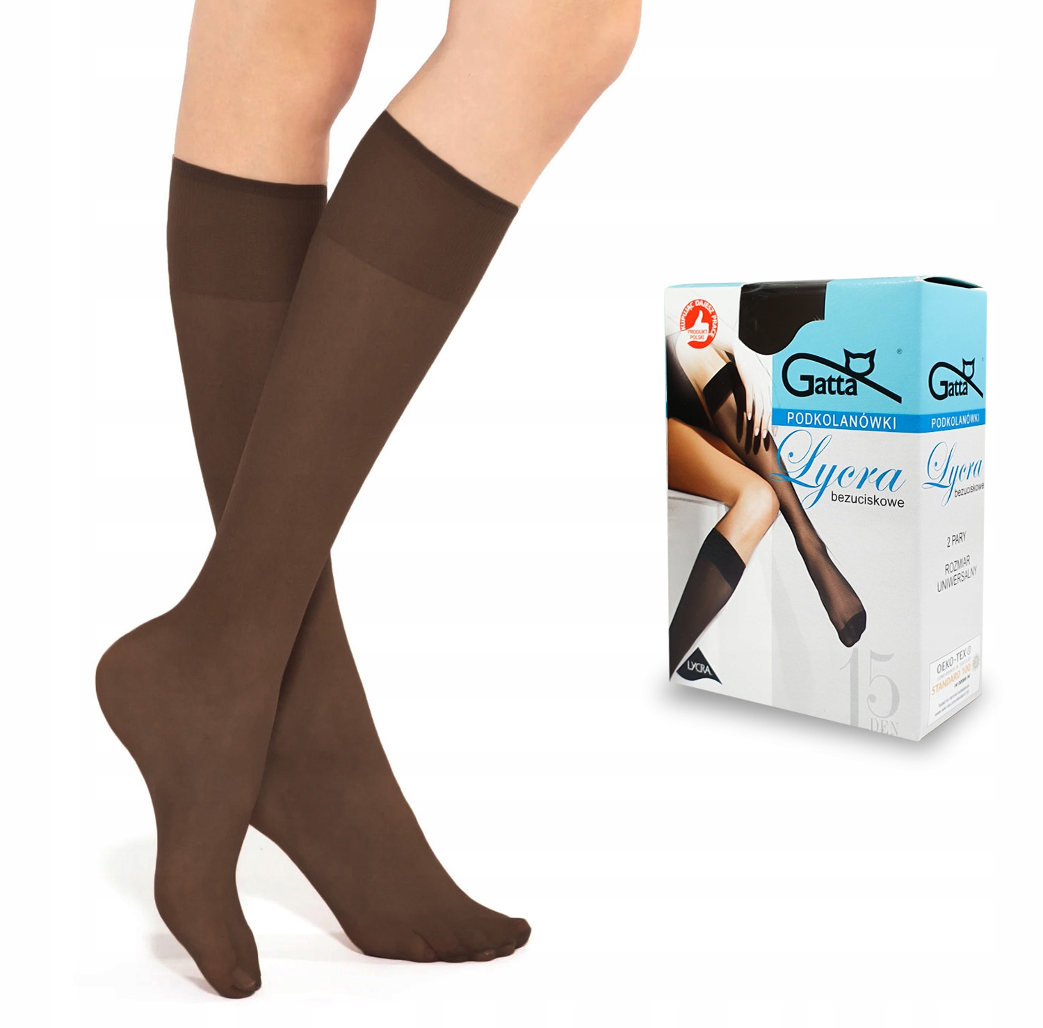 Podkolenky 2 Páry Gatta 15DEN moka