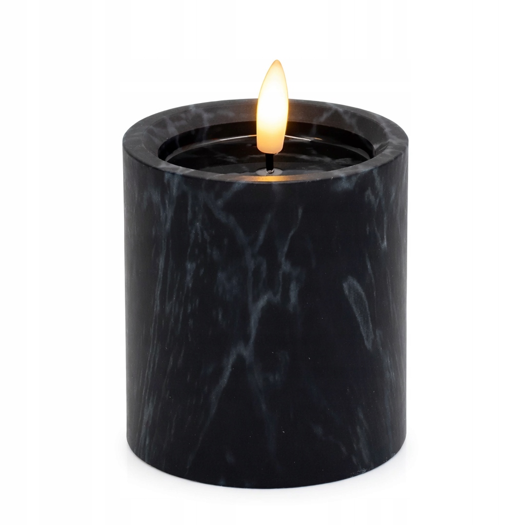 Świeca LED marmurowa – dekoracyjna lampka LED 9 cm x 10 cm
