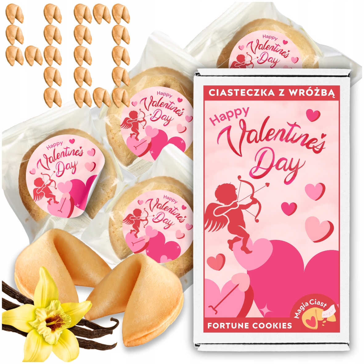 Ciasteczka z Wróżbą na Walentynki dla Żony Dla Męża Dla Niego x 40