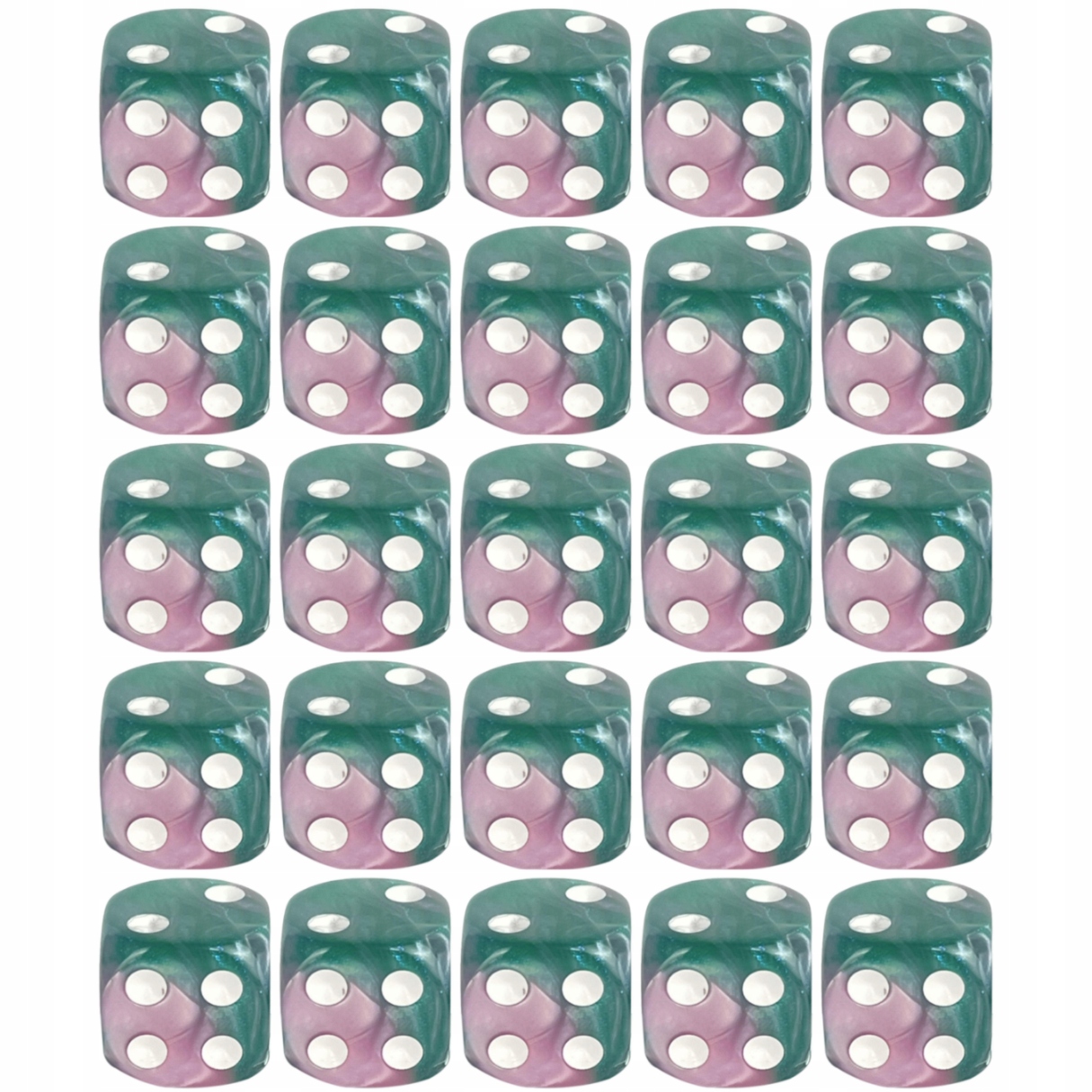 ZESTAW 25 KOSTEK K6 RPG ZOMBIE PIGMAN KOŚĆ SZEŚCIOŚCIENNA 1,6 CM