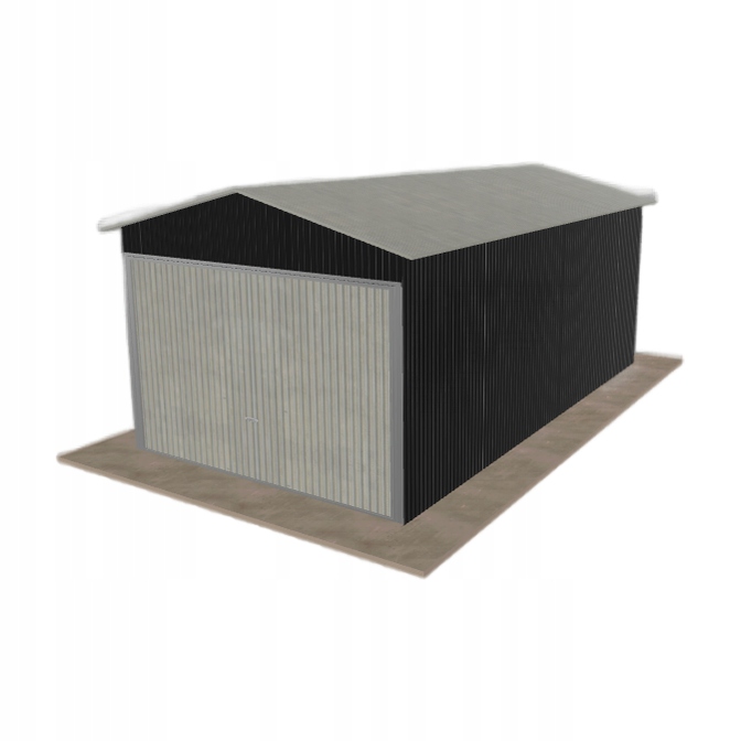 Plechová garáž 3x5.5 m jednopolohová, dvouspádová, černá