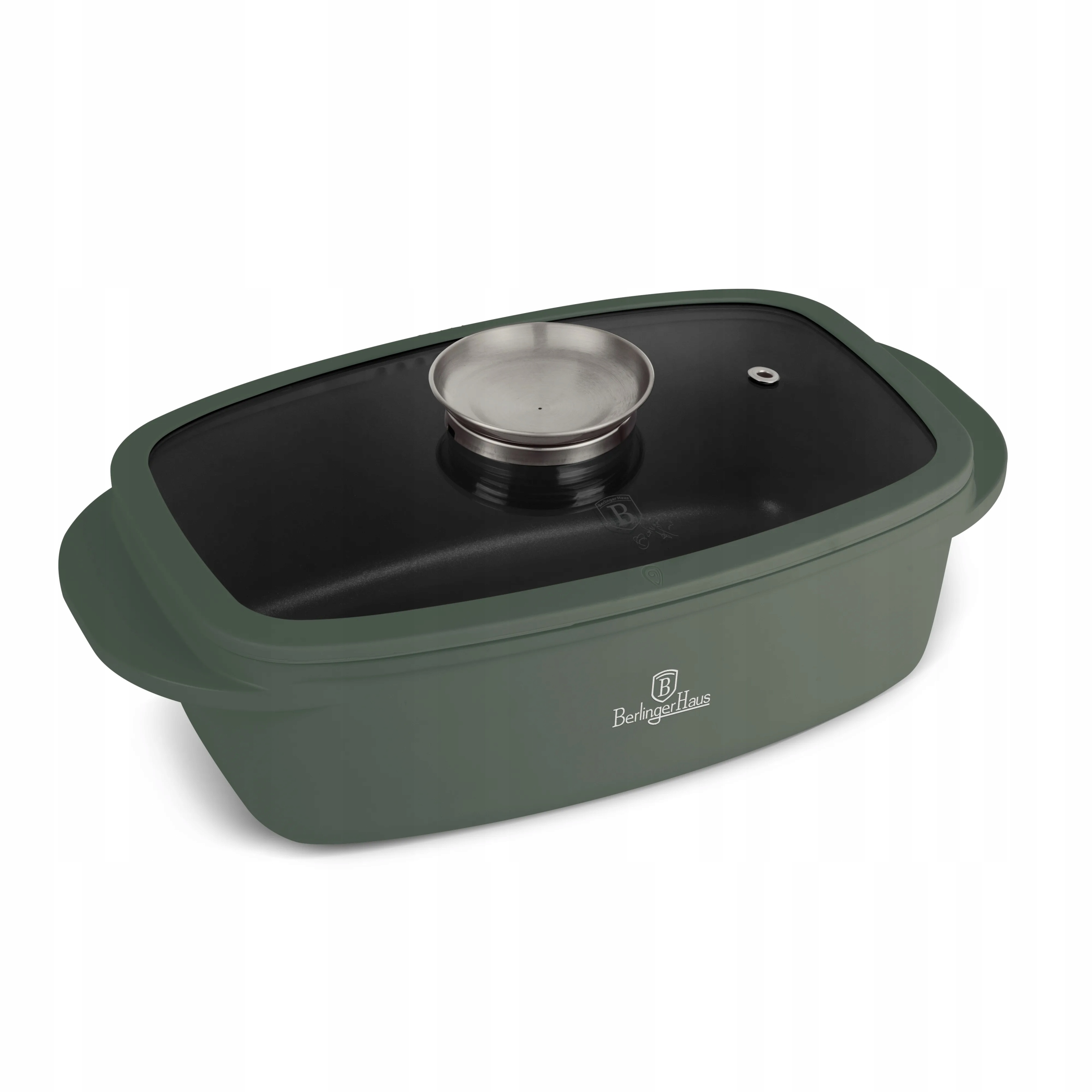 Roaster so sklenenou pokrievkou 6L BerlingerHaus BH-8775 Matte Green