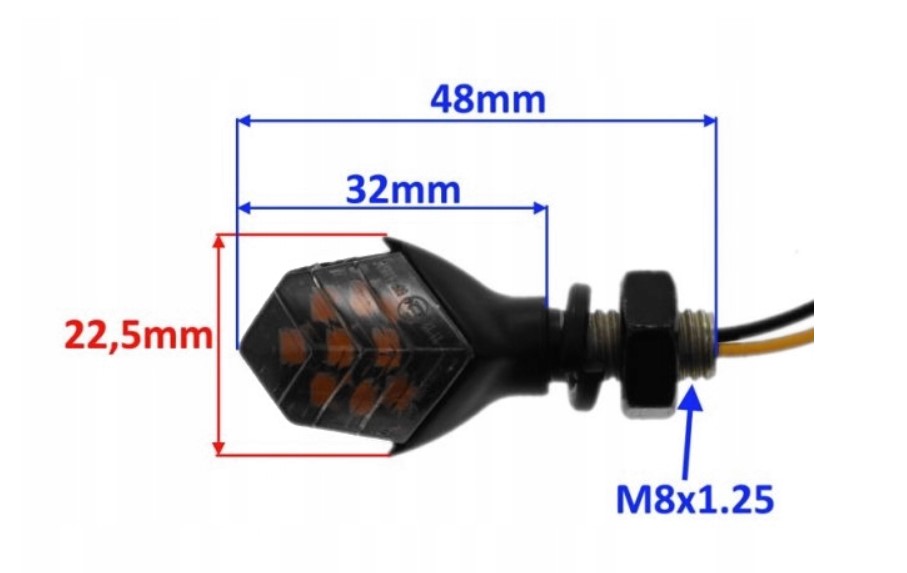 Uniwersalne kierunkowskazy 4x9LED MINI Strzałki Pchełki Homologacja Dymione Stan opakowania oryginalne