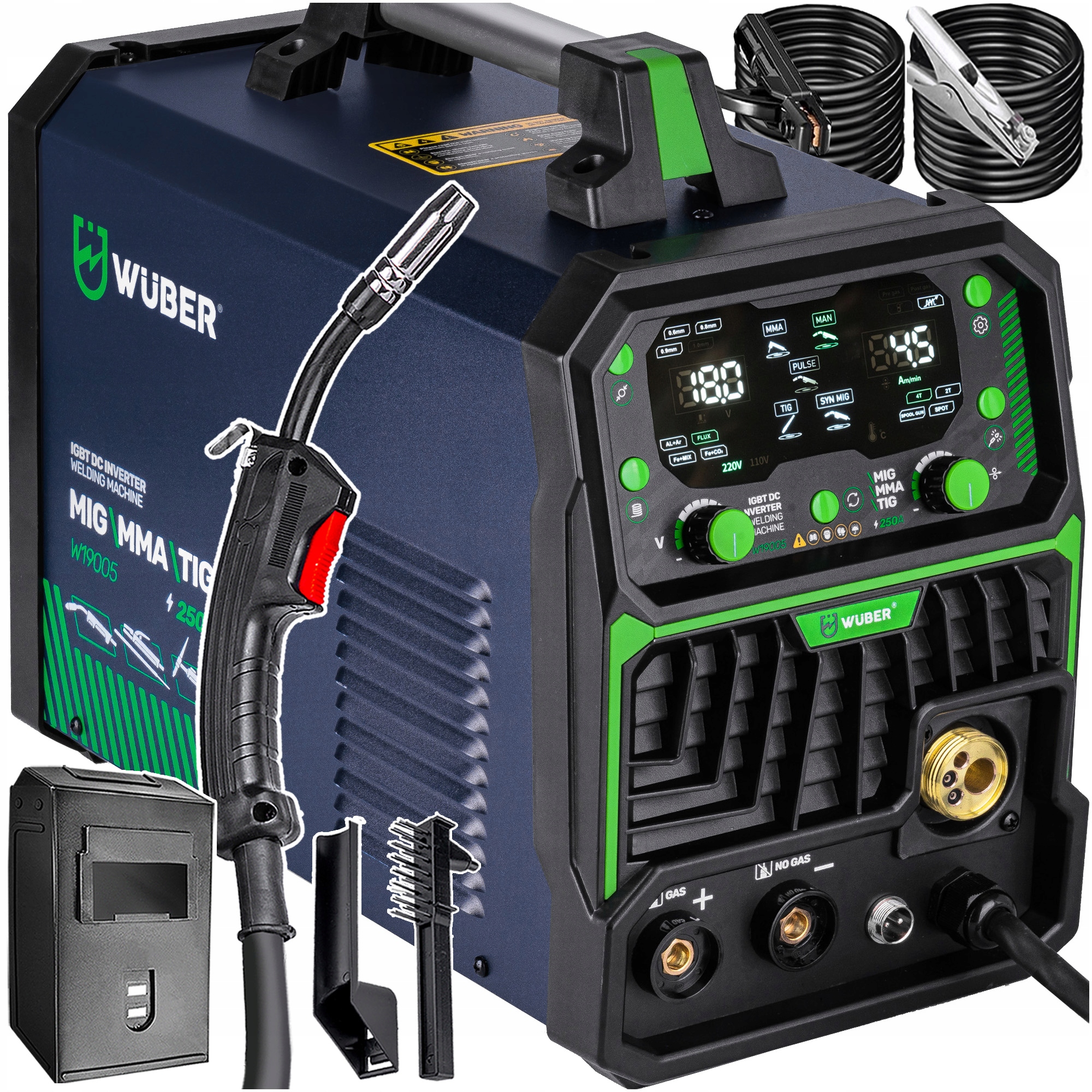 Spawarka Inwertorowa 250A Mig Flux Mma Tig Igbt Wuber