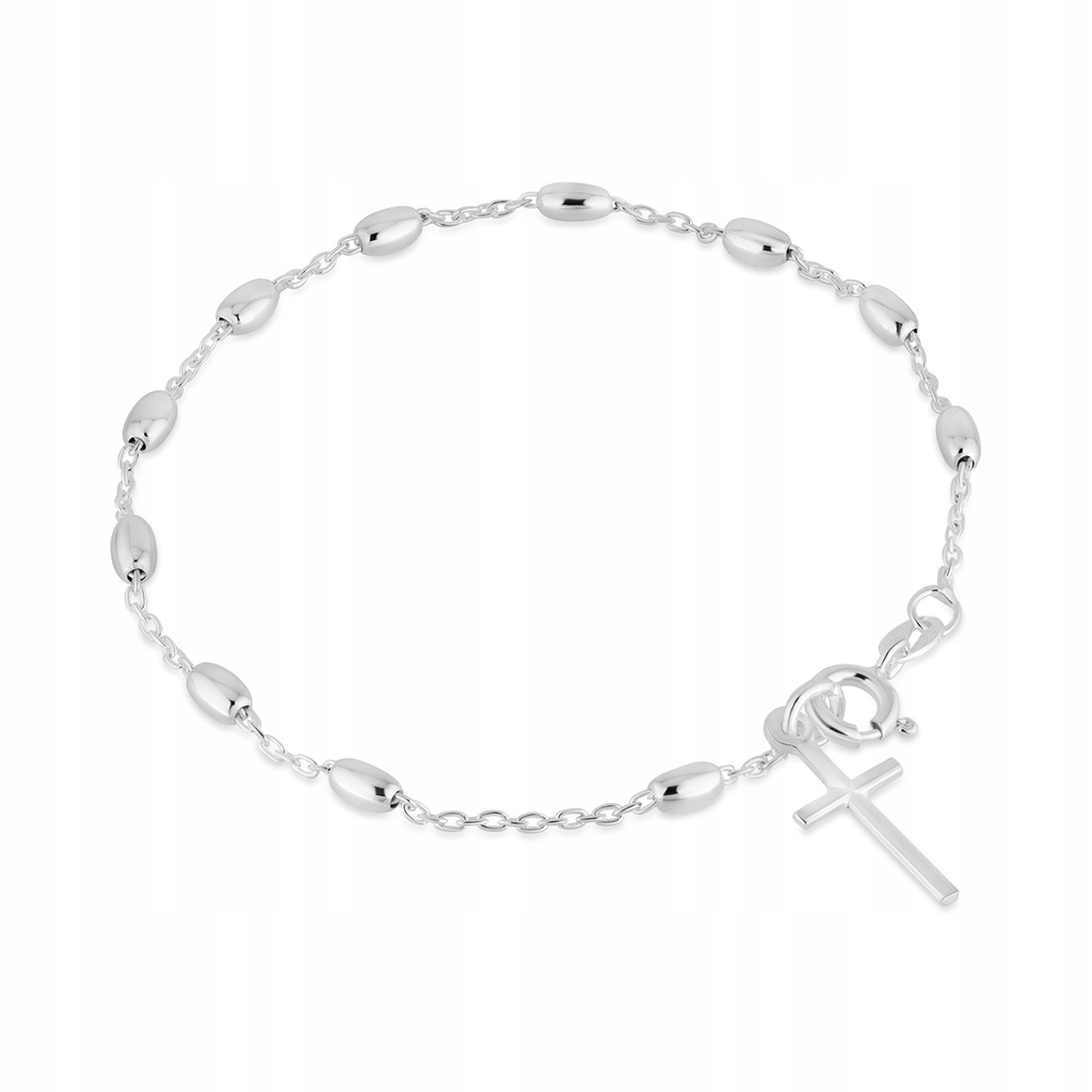 

Różaniec srebrny 925 bransoletka różańcowa na rękę