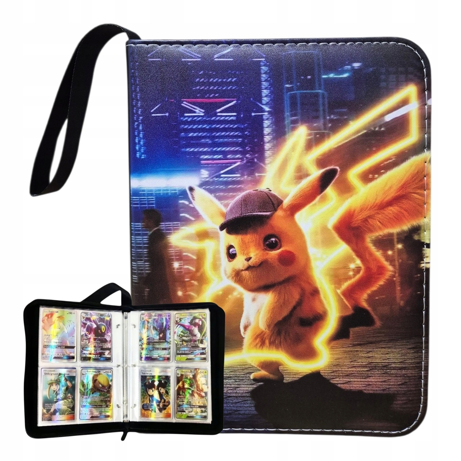 Duży album na karty Pokémon Pokachu Cz na 400 kart, zapinany