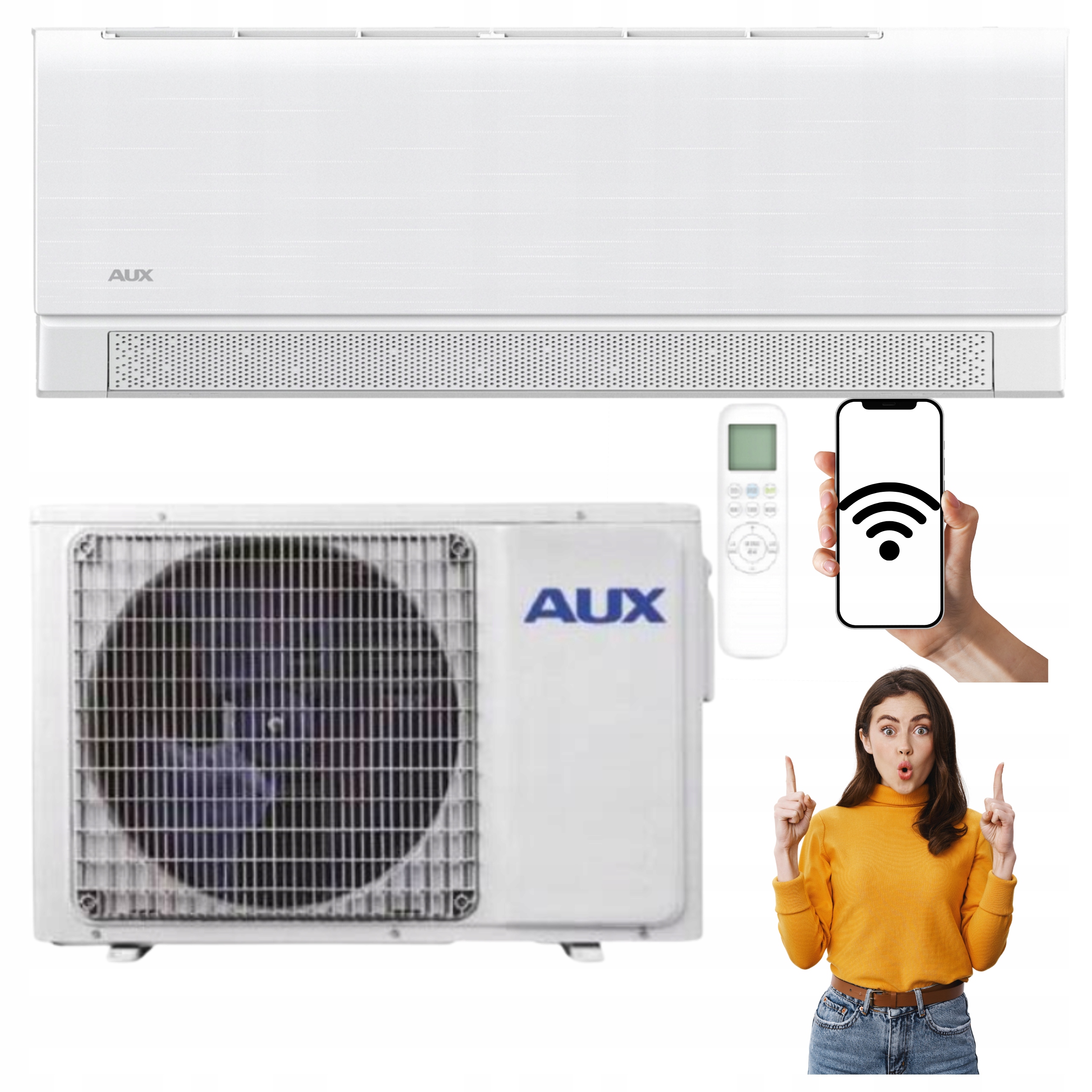 Nástěnný klimatizátor Aux C-Smart Premium White 3,5 kW 40 m2 WiFi Topení