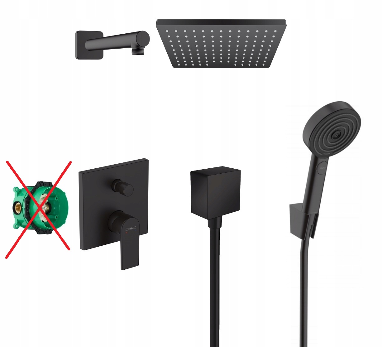 Zestaw prysznic Hansgrohe Vernis Shape 23cm czarny