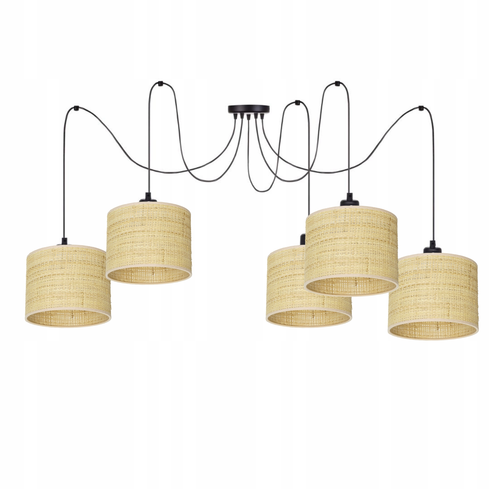 Lampa Wisząca Sufitowa Rattanowa Boho Pająk Spider Abażur Rattan Polska Led