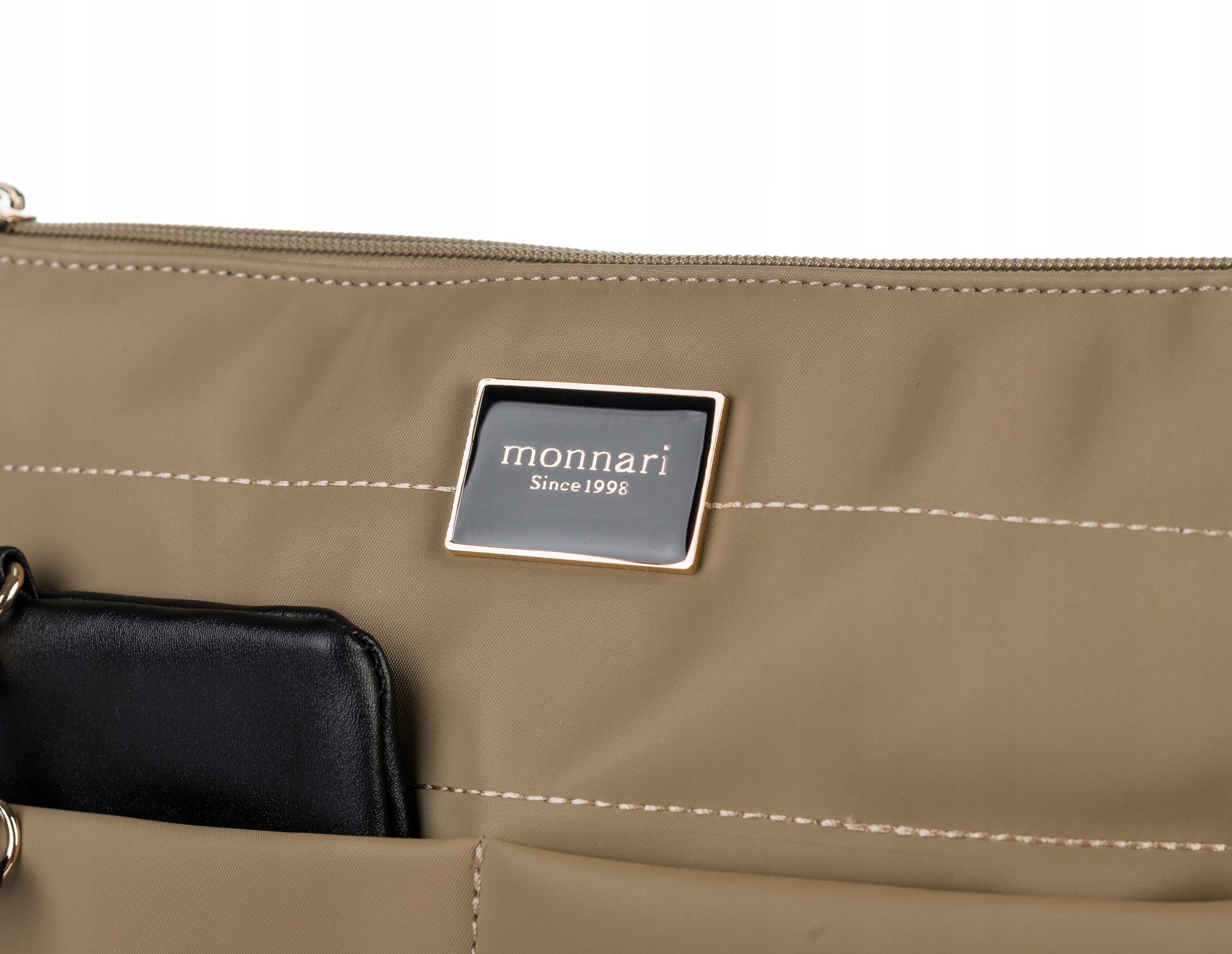 PIKOWANA TOREBKA LISTONOSZKA MONNARI + PORTMONETKA BEŻOWA WODOODPORNA Cechy dodatkowe kieszonka na telefon pikowana