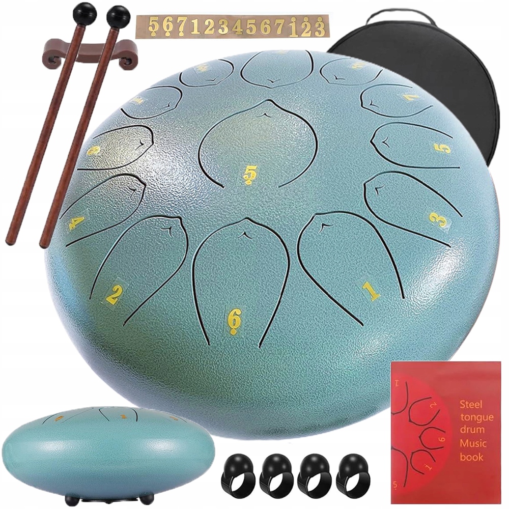 Hudební Buben Handpan Jazykový 13 Tunový Ocelový Nástroj Meditace Pouzdro