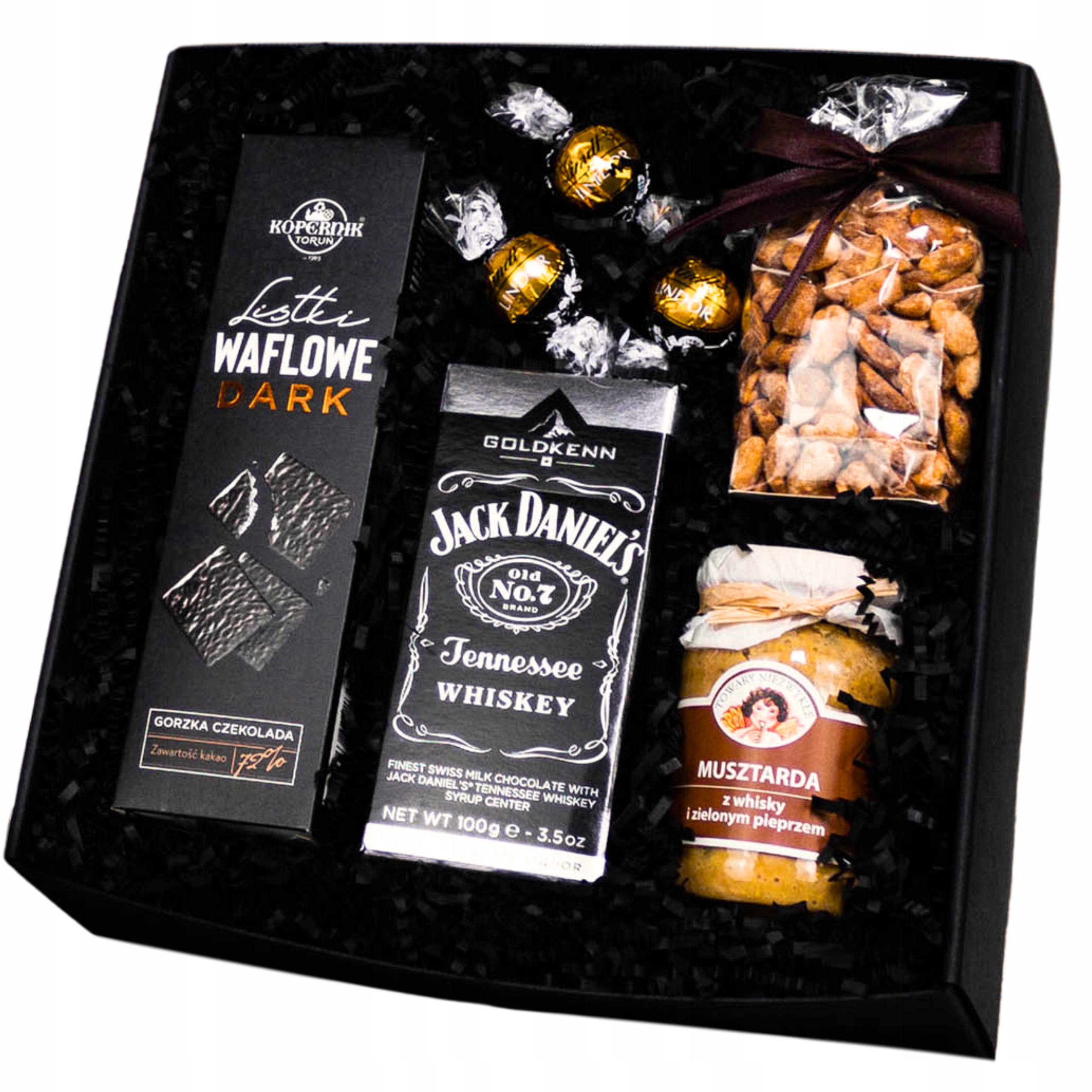 Dárková Krabička pro muže Dárek čokoláda Jack Daniels Whisky Hořčice Lindt