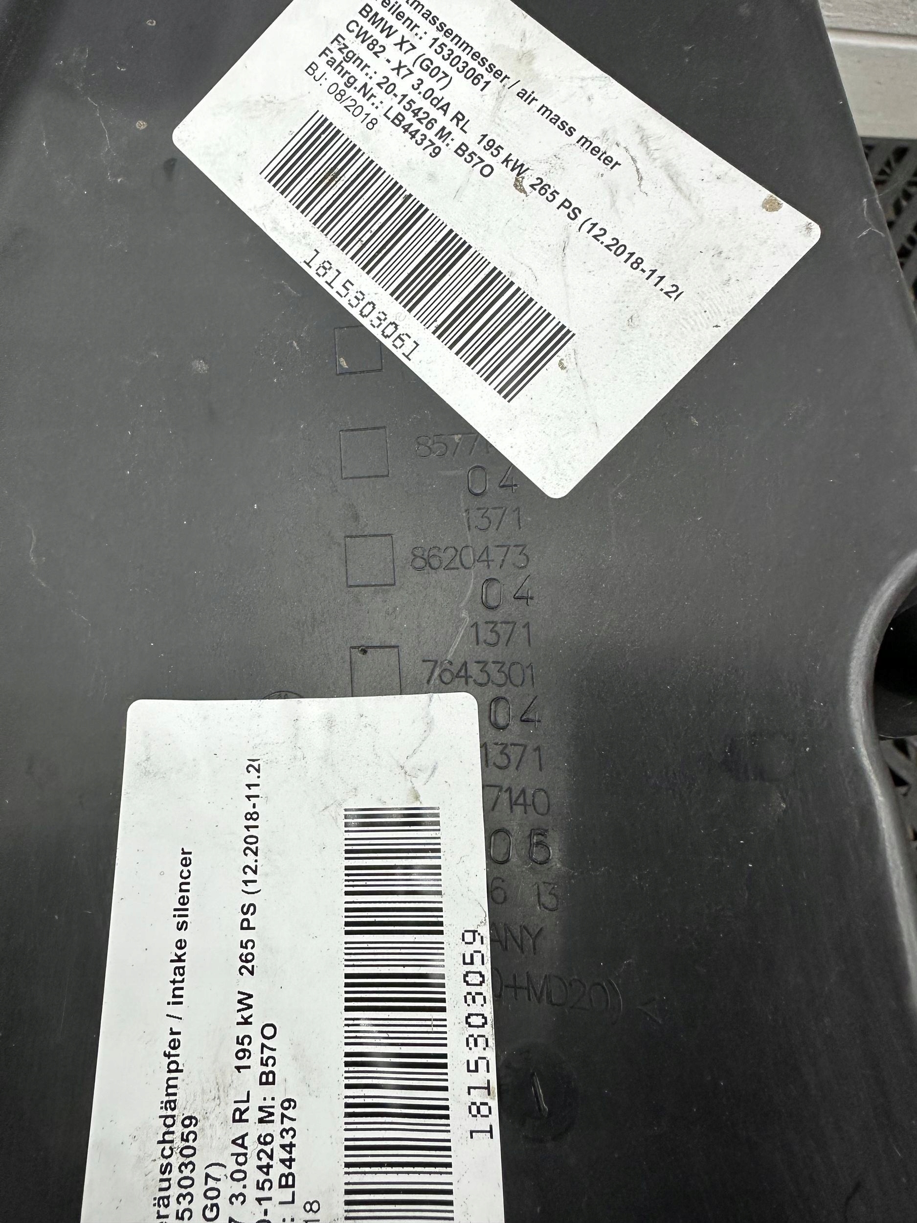 Gehäuse filter luft BMW X5 G05 7643301
