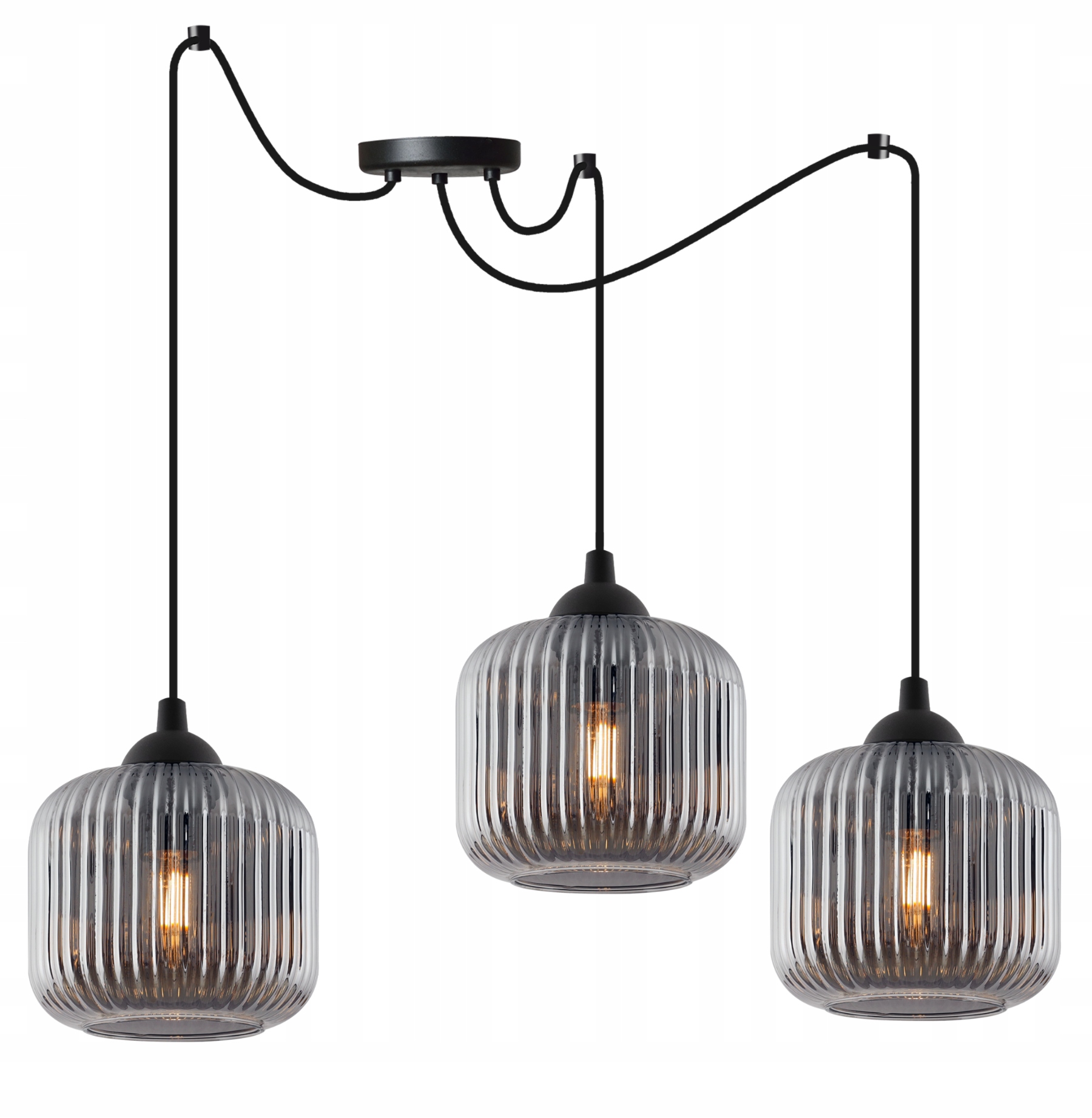 Závesná Stropná Lampa Luster Do Kuchyne, Obývačky, Kúpeľne, Ryhované Tienidlá