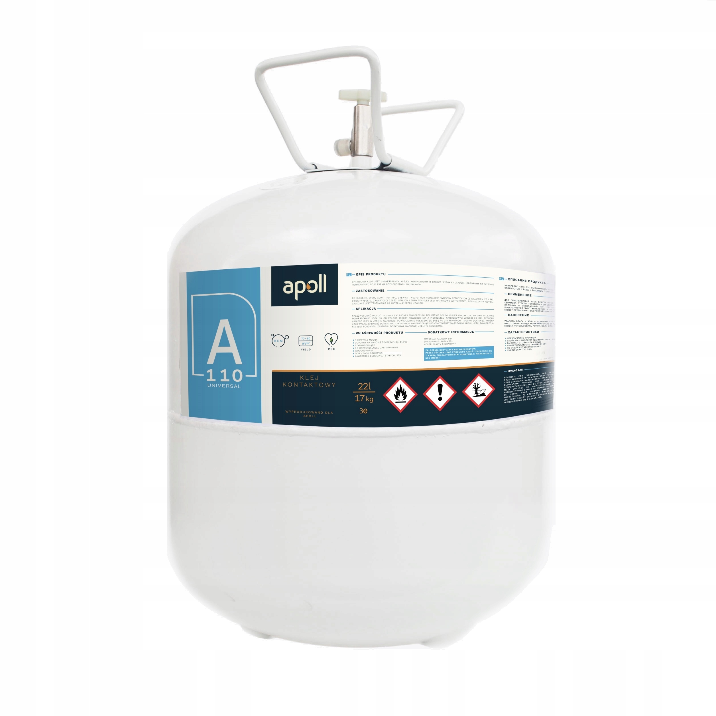 KLEJ KONTAKTOWY 22L APOLL A110 DREWNO HPL PŁYTY