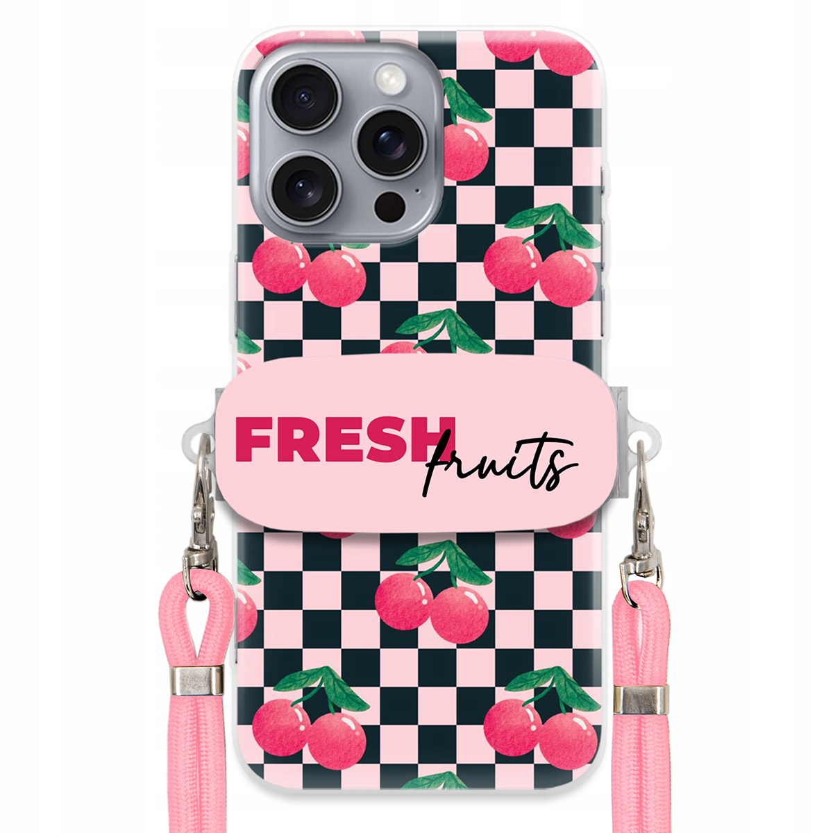 Puzdro pre iPHONE 16 Pro Max Crossbody vodítko držiak šachovnice Fresh Fruits