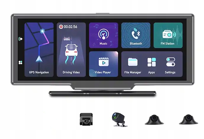 Automobilový rekordér 360 Kamery mŕtveho poľa Navigácia Android Adas 4G