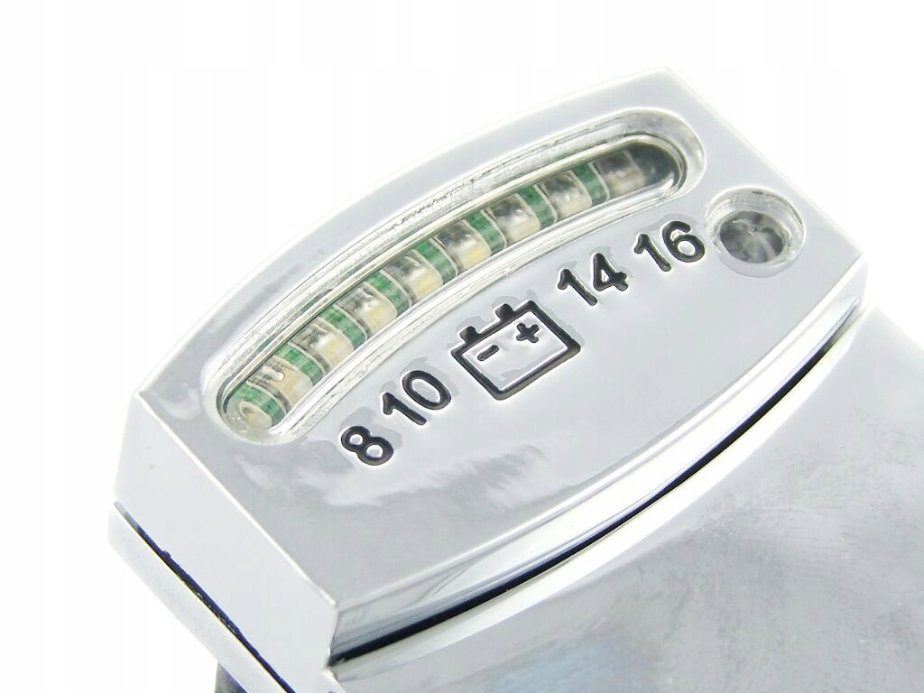 WSKAŹNIK ŁADOWANIA AKUMULATORA WOLTOMIERZ CHROM Napięcie 12V