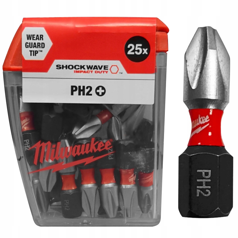Bit Udarowy PH2 25mm 25szt Milwaukee 4932430853
