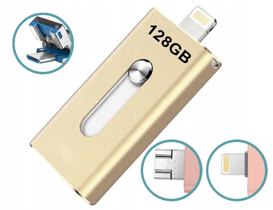 Pendrive 128GB USB 3w1 iPhone, Android, Windows