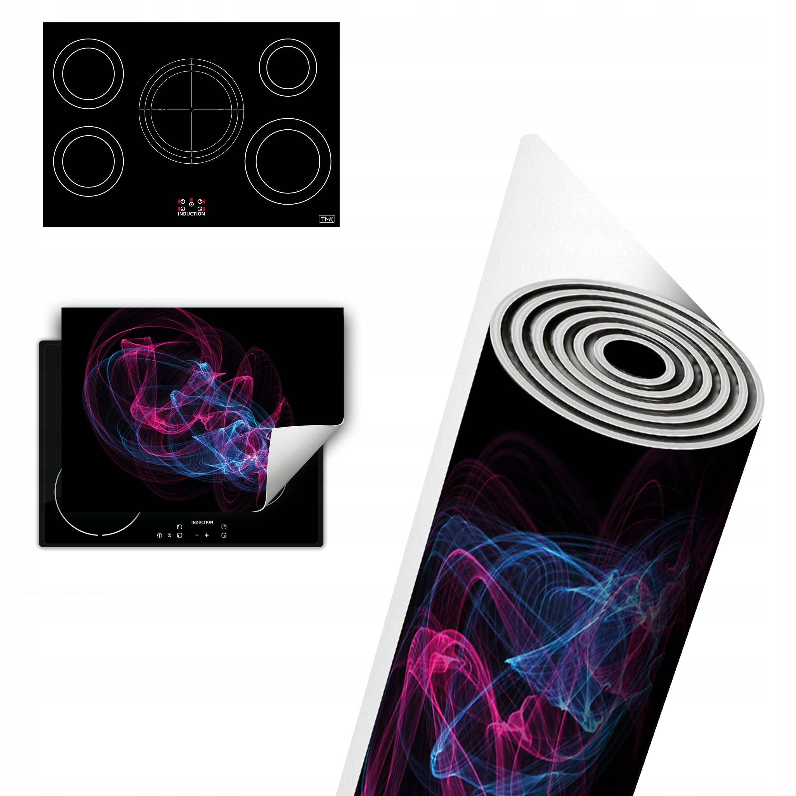 Vinylová Ochrana Na Indukci Desky 80x52 černá barvy
