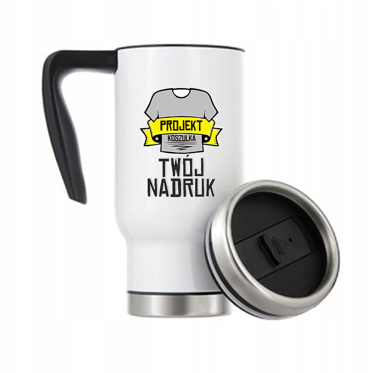 Kubek termiczny z logo firmy nadruk z projektu