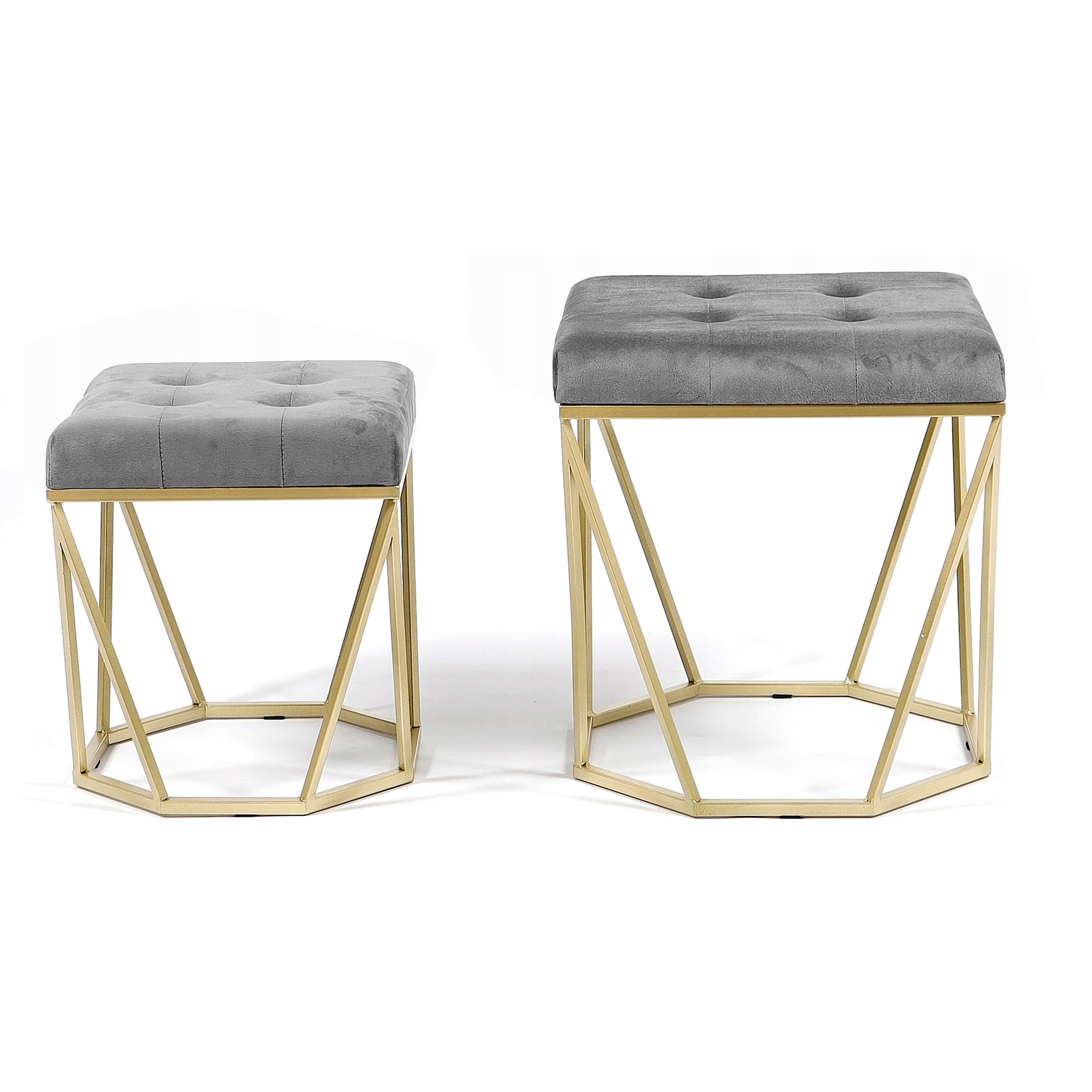 Pufa Welurowa Złota Szara Welur 37 + 45cm 2w1 EAN (GTIN) 5907766643715