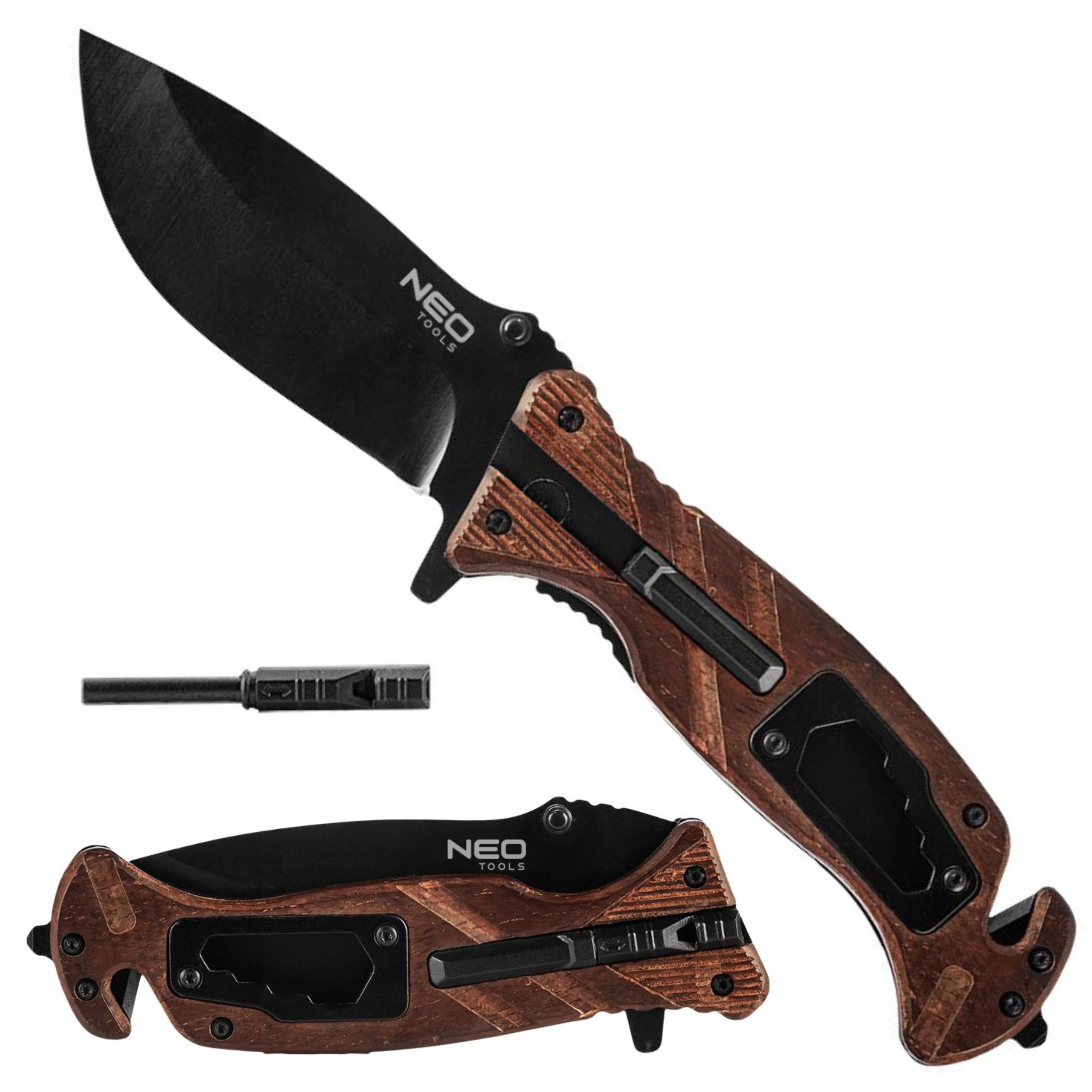 

Neo Nóż Survivalowy Składany 6W1 Krzesiwo 22CM