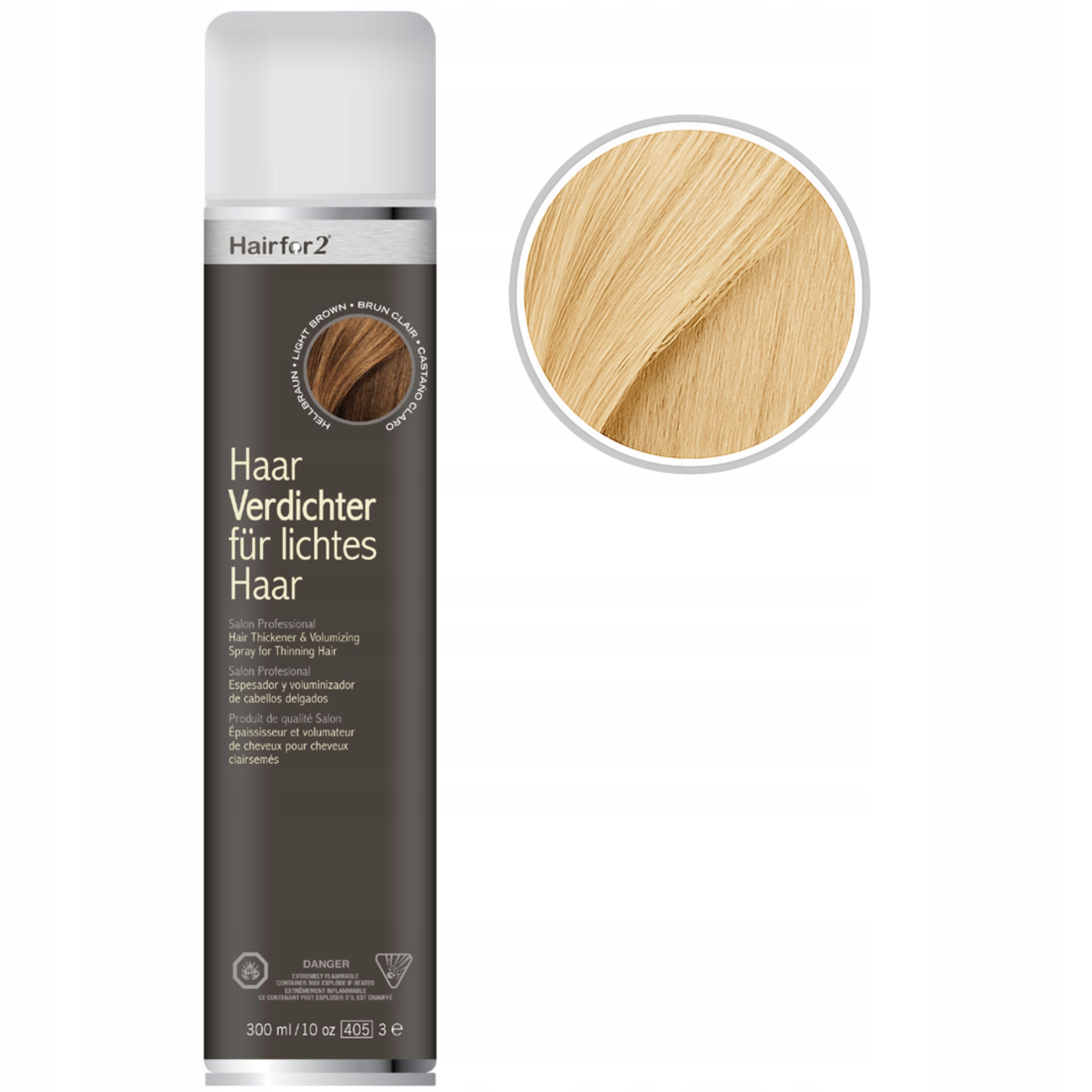 HairFor2 300ml Světlý Blond Mikrovlákna Zahušťování Maskování