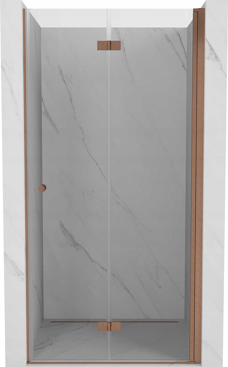Mexen Mist-f Drzwi Prysznicowe Składane Prawe 70 CM Transparent Miedź