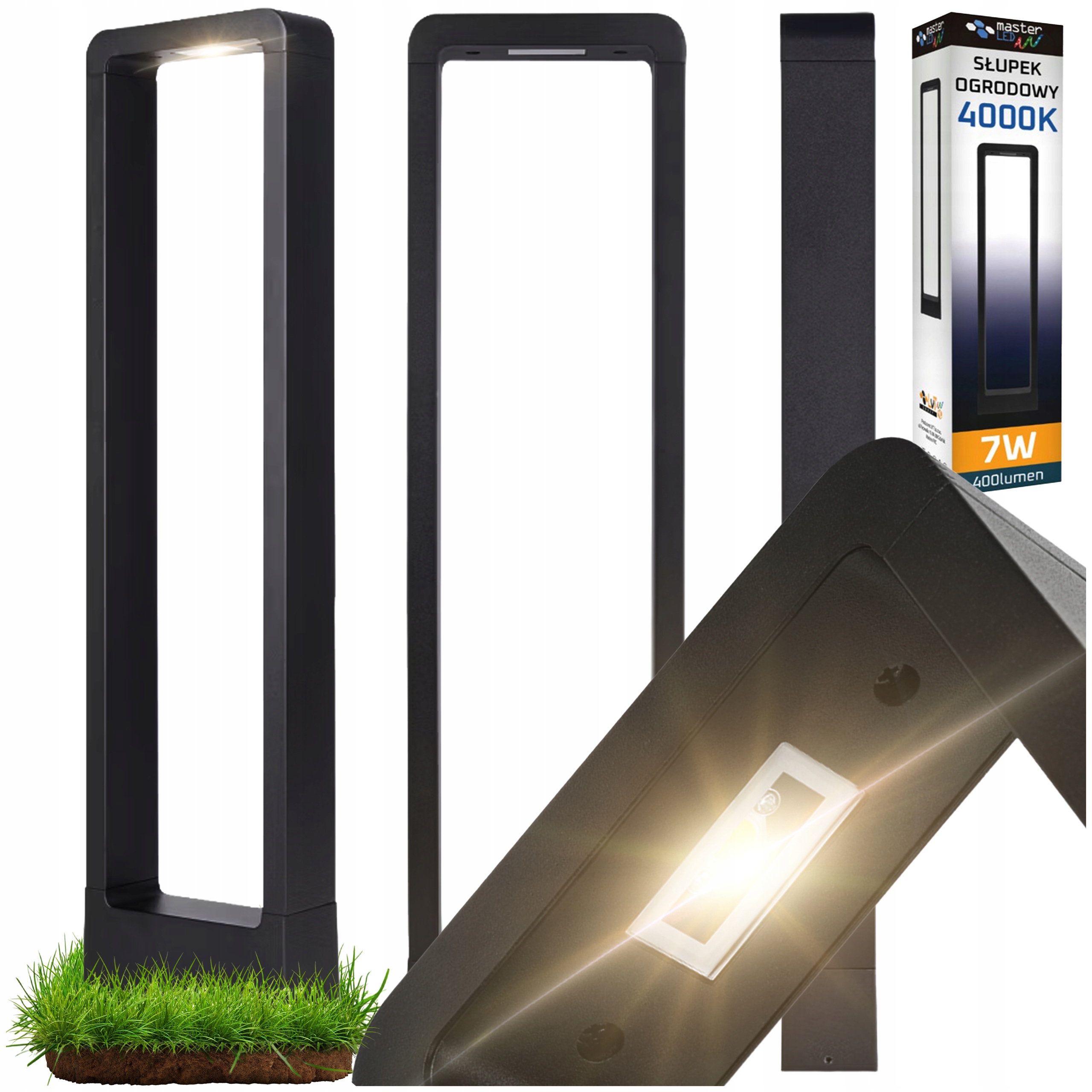Lampa Led Ogrodowa Zewnętrzna Stojąca Ramka Słupek Wodoszczelna IP54 60cm