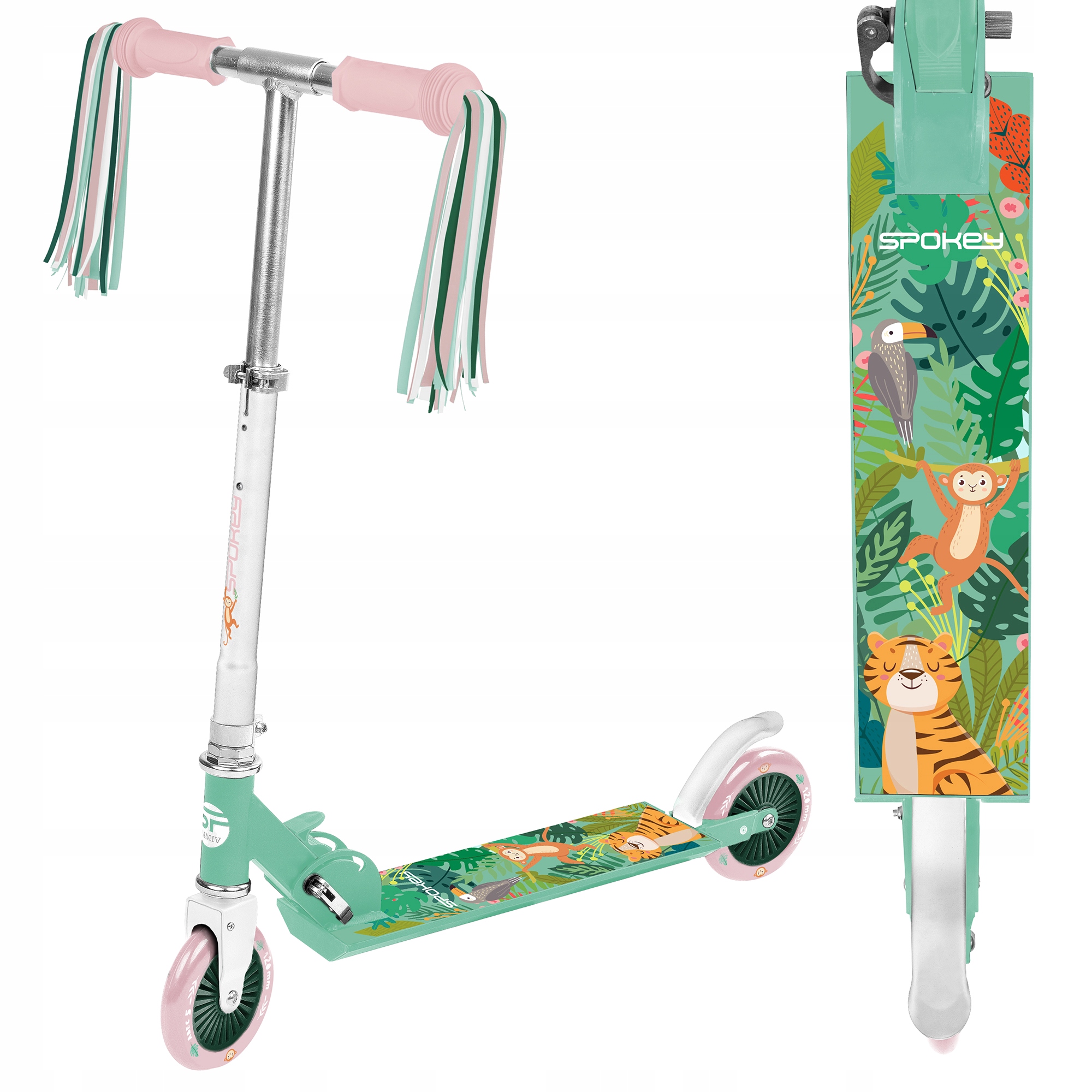 Hulajnoga Duke Spokey składana lekka 125 mm ABEC5 wyciągane frędzle