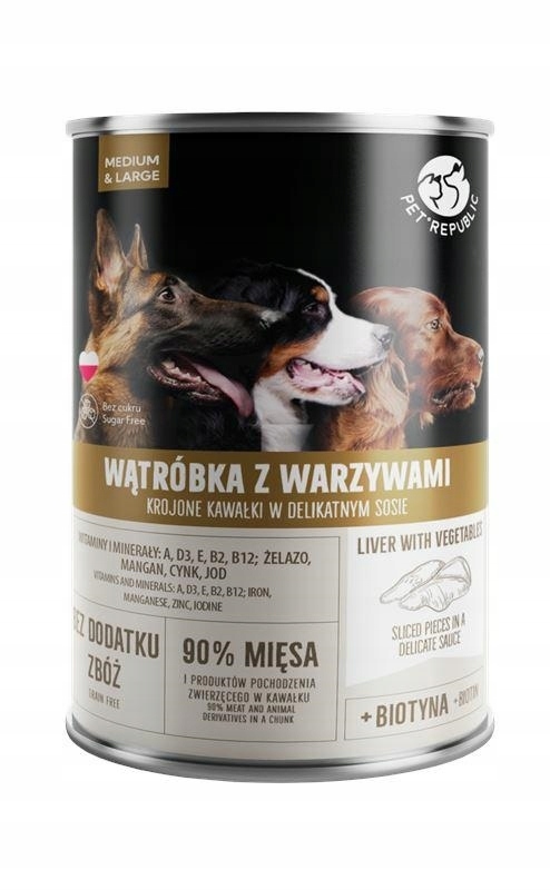 PetRepublic konzerva pro psa játra, zelenina 1250 g
