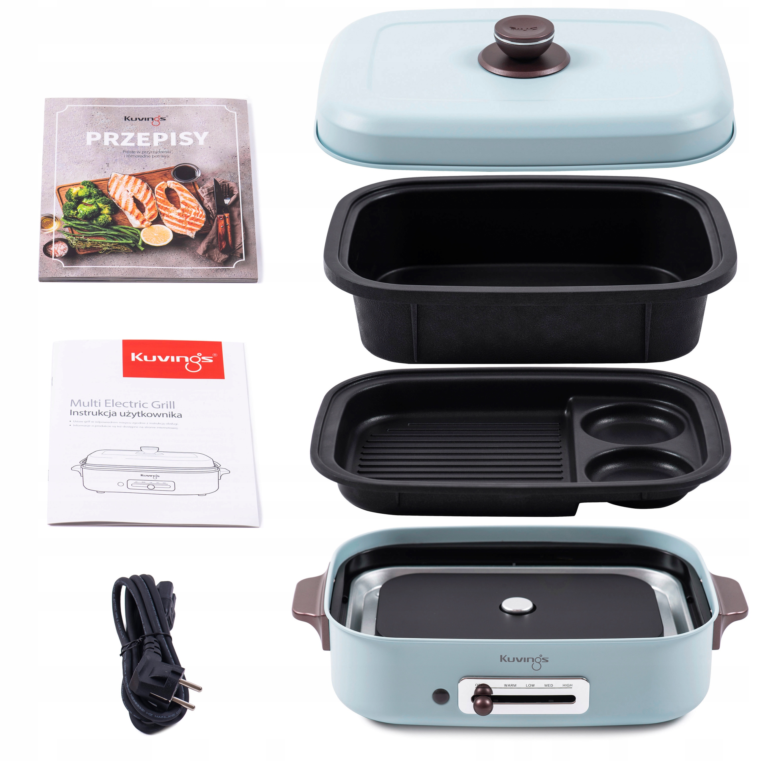 Multigrill grill elektrycz Kuvings niebieski KGM-200B