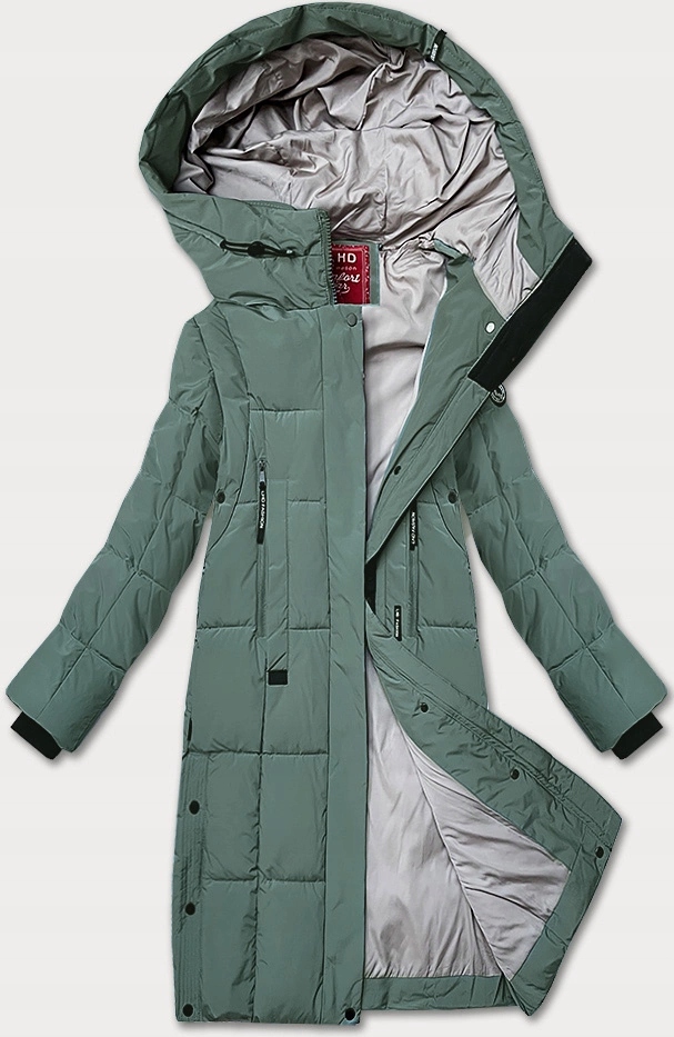 Zimní Bunda Kapuce 24572 Šedozelená L (40)