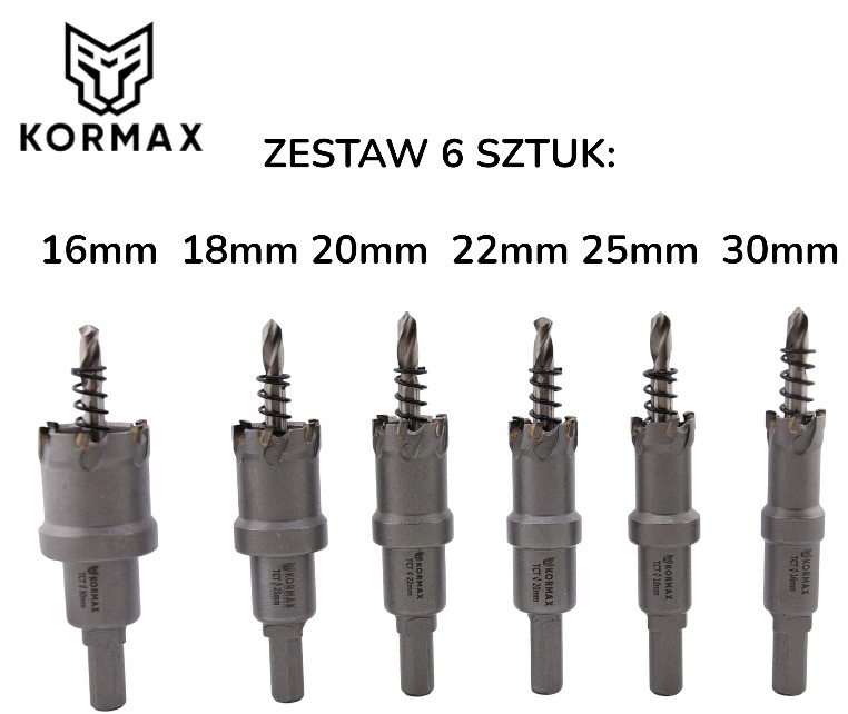 Otwornice Widiowe Wiertła Otwornica węglik spiekany Tct Koronki Metal 6 szt