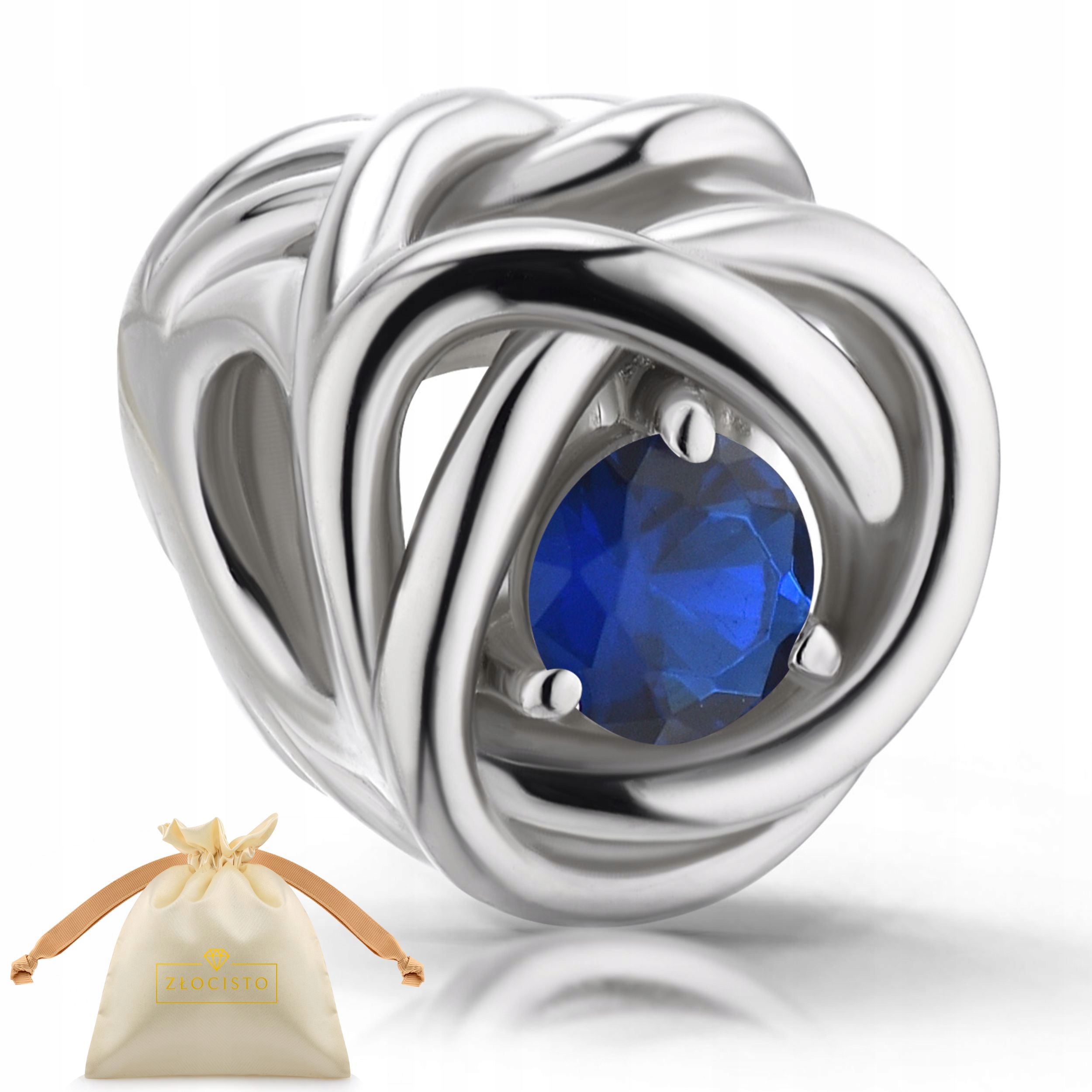 Charms stříbrný 925 zirkon květina tmavě modrá bead korálek beads