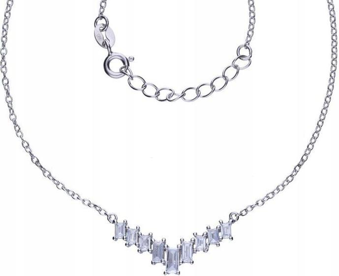 Stříbrný náhrdelník 925 zirkony bagety 2,90 g, elegantní a módní vzor, dárek